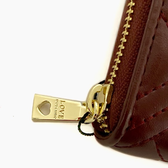 MOSCHINO Love Moschino Burgundy Quilted Gold Logo Wallet NWT - Picture 10 of 14